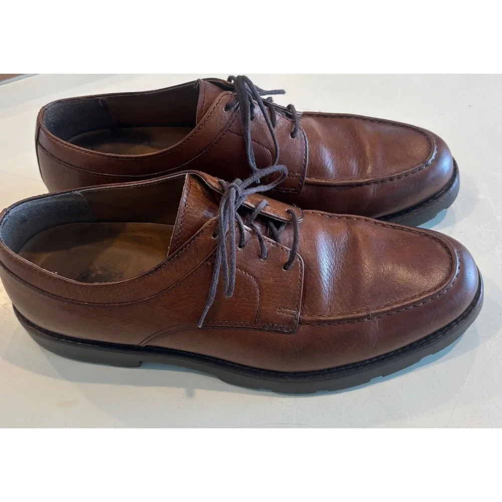 Polo Ralph‎ Lauren Mens Brown Leather Moc Toe Lug Sole Oxford Shoes M7101308-231